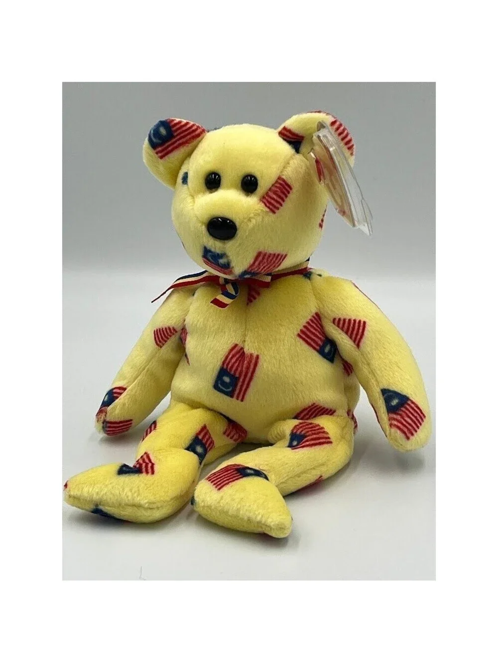 Ty Beanie Babies Vintage 2005 Negaraku Malaysia Flag Bear Tag Protector